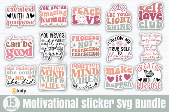 Download Motivational Sticker SVG Bundle - Motivational sticker Collection