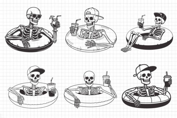 Download Skeleton Pool Float Summer SVG Bundle. - Skeleton Collection