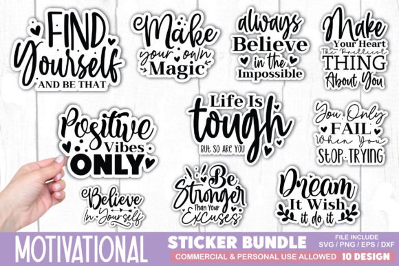 Download Motivational Sticker Bundle - Motivational sticker Collection
