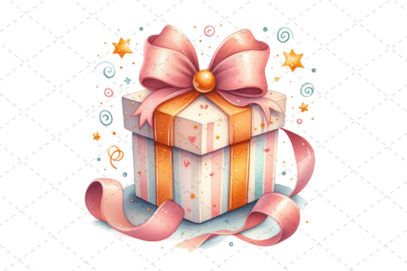 Download Gift Box Watercolor Clipart with Ribbons - Premium Bundle